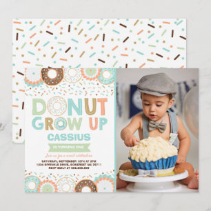 Invitación de cumpleaños de Donut que crece Fiesta