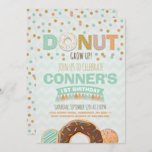 Invitación de cumpleaños de Donut que crece Fiesta