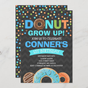 Invitación de cumpleaños de Donut que crece Fiesta