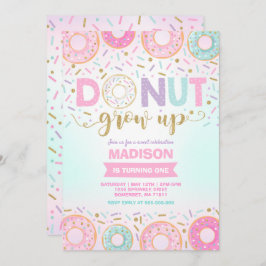 Invitación de cumpleaños de Donut que crece Fiesta