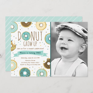 Invitación de cumpleaños de Donut que crece Fiesta