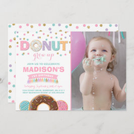 Invitación de cumpleaños de Donut que crece Fiesta