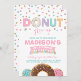 Invitación de cumpleaños de Donut que crece Fiesta