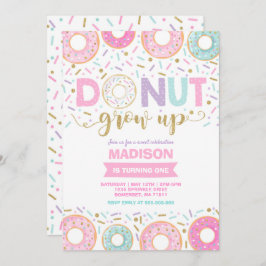 Invitación de cumpleaños de Donut que crece Fiesta