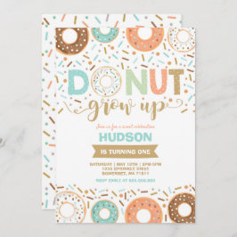 Invitación de cumpleaños de Donut que crece Fiesta