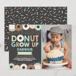 Invitación de cumpleaños de Donut que crece Fiesta