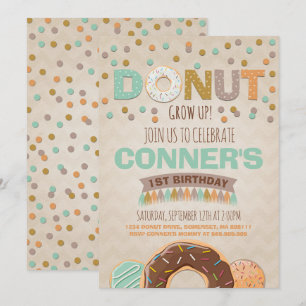 Invitación de cumpleaños de Donut que crece Fiesta