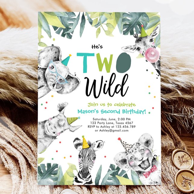 Invitación de cumpleaños de dos animales salvajes  (Subido por el creador)