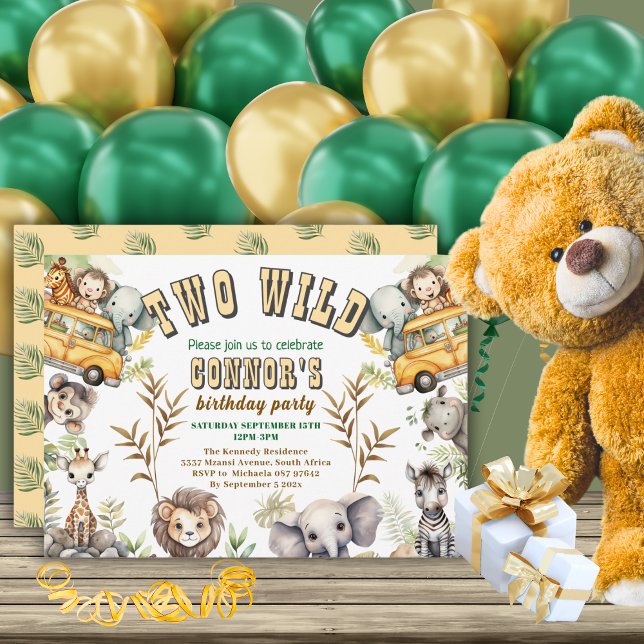 Invitación de cumpleaños de dos animales salvajes  (Subido por el creador)
