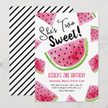 Invitación de cumpleaños de dos melones dulces
