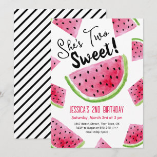 Invitación de cumpleaños de dos melones dulces