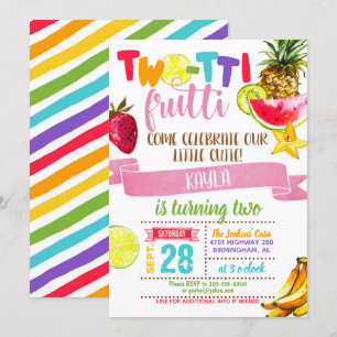 Invitación de cumpleaños de dos tiíes Frutti