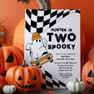 Invitación de cumpleaños de dos tipos fantasmales