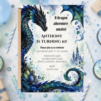 Invitación de cumpleaños de dragón