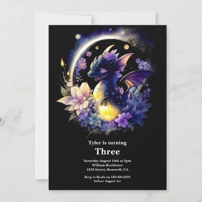 Invitación de cumpleaños de Dragon (Anverso)