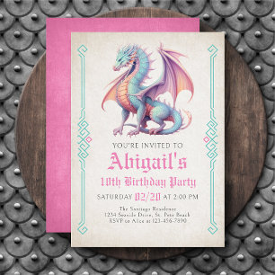 Invitación de cumpleaños de Dragon Chica