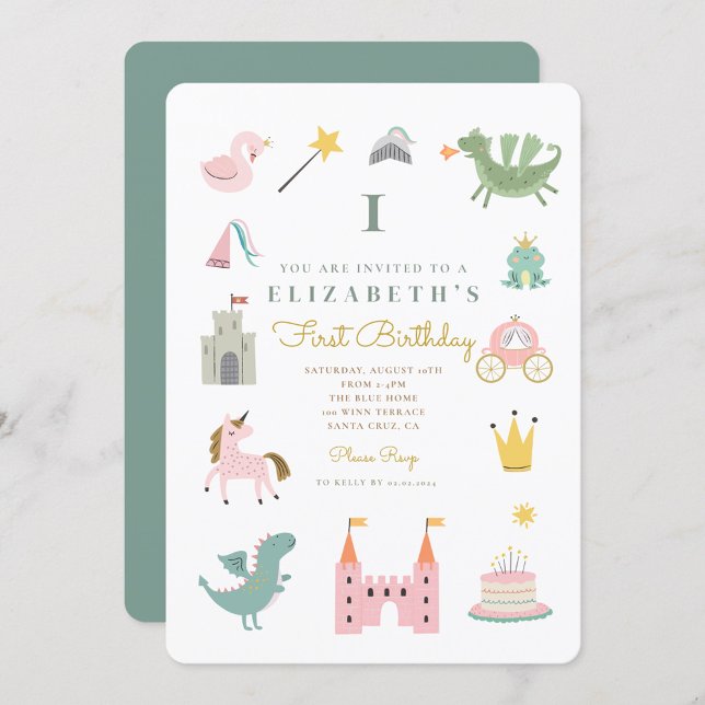 Invitación de cumpleaños de dragón de princesa de  (Subido por el creador)