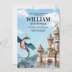 Invitación de cumpleaños de dragón Fiesta de cumpl