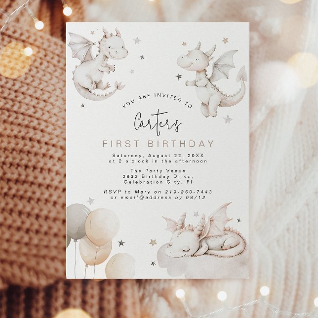 Invitación de cumpleaños de dragón para niños (Subido por el creador)