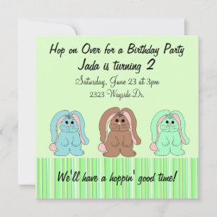 Invitación de cumpleaños de dulce conejo