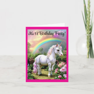 Invitación de cumpleaños de dulce unicornio