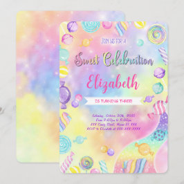 Invitación de cumpleaños de dulces editable