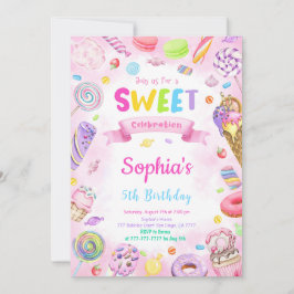 Invitación de cumpleaños de dulces editable
