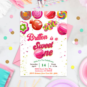 Invitación de cumpleaños de dulces Fiesta Sweet On