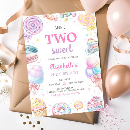 Invitación de cumpleaños de dulces Two Sweet Sweet
