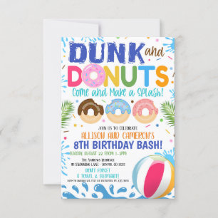 Invitación de cumpleaños de Dunk y Donuts