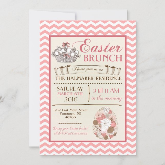 Invitación de cumpleaños de Easter Brunch Easter E (Anverso)