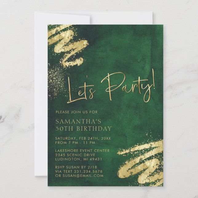 Invitación de cumpleaños de Ecología Verde y Oro (Anverso)