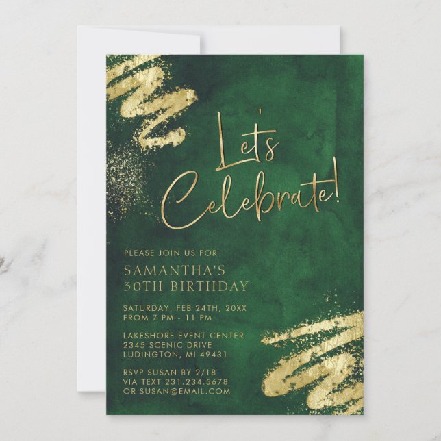 Invitación de cumpleaños de Ecología Verde y Oro (Anverso)