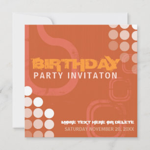 Invitación de cumpleaños de Electro Grunge Naranja