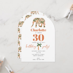Invitación de cumpleaños de elefantes ornamentados