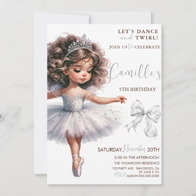 Invitación de cumpleaños de Elegant Little Girl Ba (Anverso)