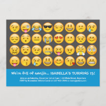 Invitación de cumpleaños de emoji