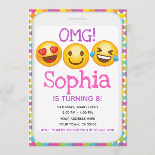 Invitación de cumpleaños de emoji