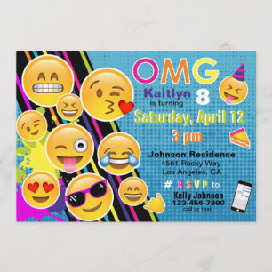 Invitación de cumpleaños de emoji