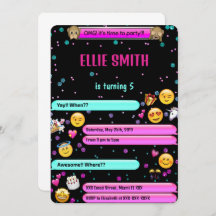 Invitación de cumpleaños de emoji