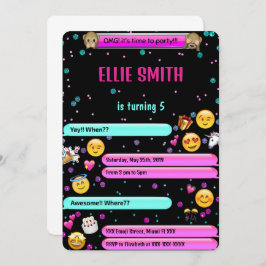 Invitación de cumpleaños de emoji