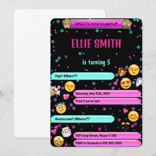 Invitación de cumpleaños de emoji