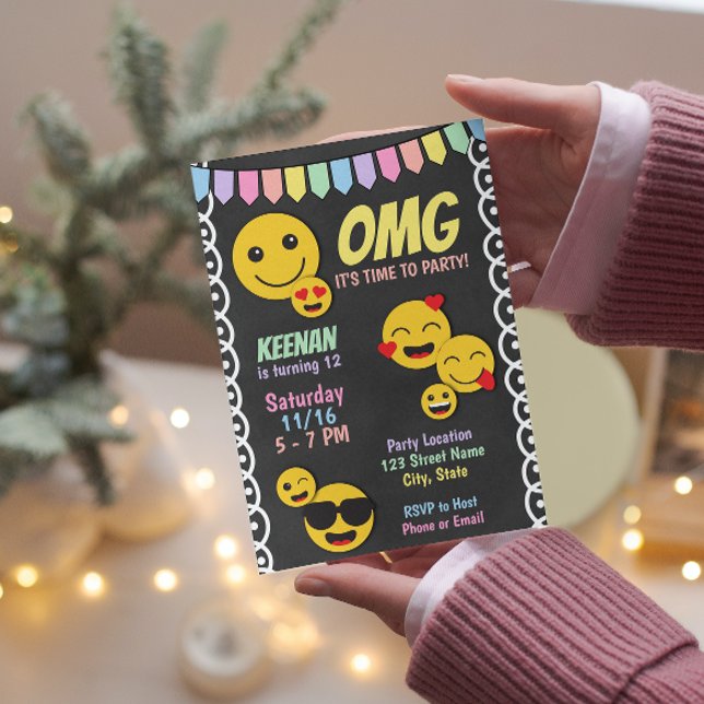 Invitación de cumpleaños de emoji (Subido por el creador)
