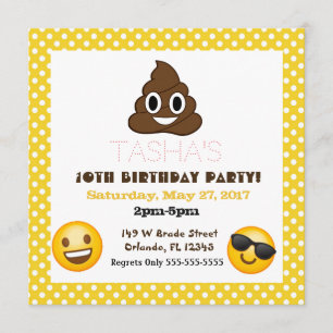 invitación de cumpleaños de Emoji