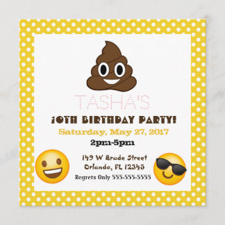 invitación de cumpleaños de Emoji