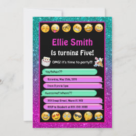 Invitación de cumpleaños de Emoji editable