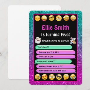 Invitación de cumpleaños de Emoji editable