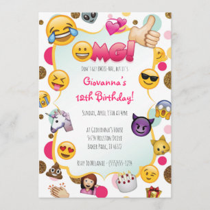 Invitación de cumpleaños de emoji - Invitaciones t