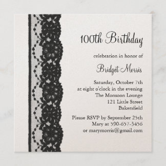 Invitación de cumpleaños de encaje francés al cham