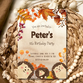 Invitación de cumpleaños de erizo al agua